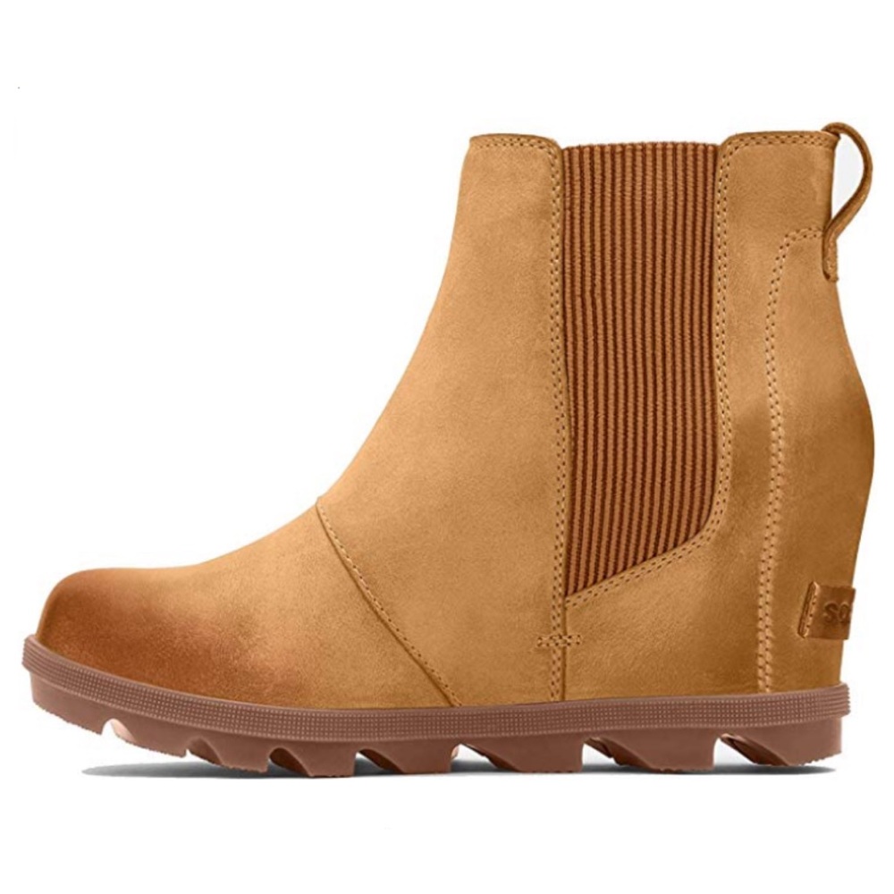Sorel Joan of Arctic Wedge II Chelsea Boots in Camel Brown Size 6.5 NL3022